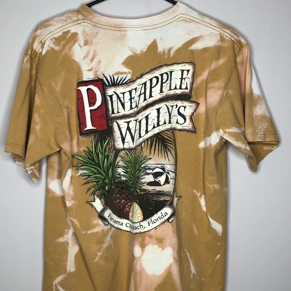 Pineapple Willys Crew Neck Bleach Dyed Tee Shirt - Picture 3 of 5